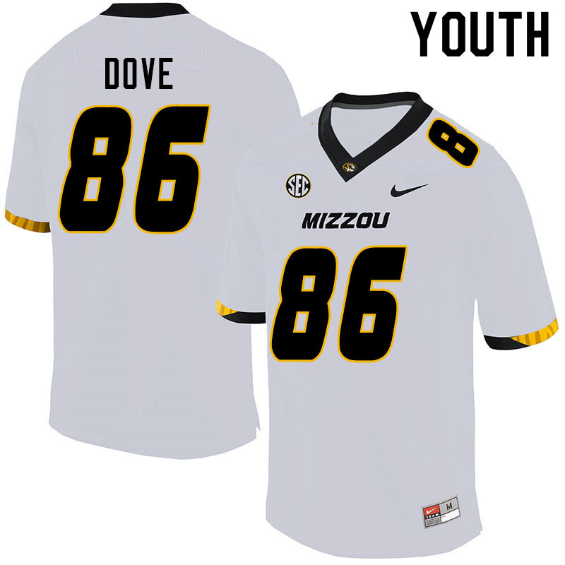 Youth #86 Tauskie Dove Missouri Tigers College Football Jerseys Sale-White - Click Image to Close